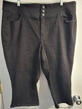 Lane Bryant Knockout High-Rise Pedal Pants, Black Size 22